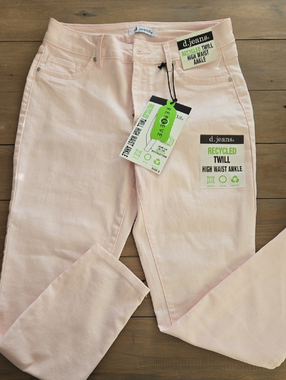 d. jeans High-Waist Ankle Jeans - Pale Pink